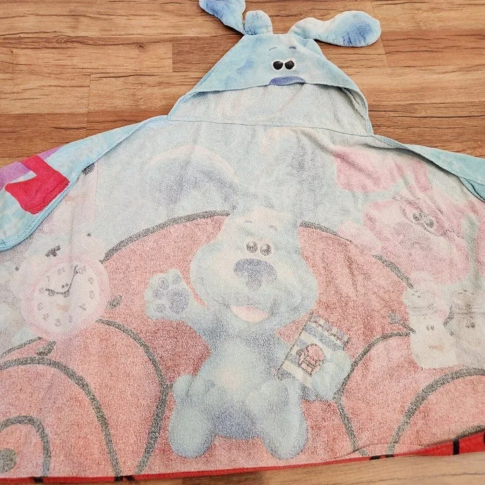 Vintage 90s Blues Clues Hooded Wrap Bath Towel Child Size